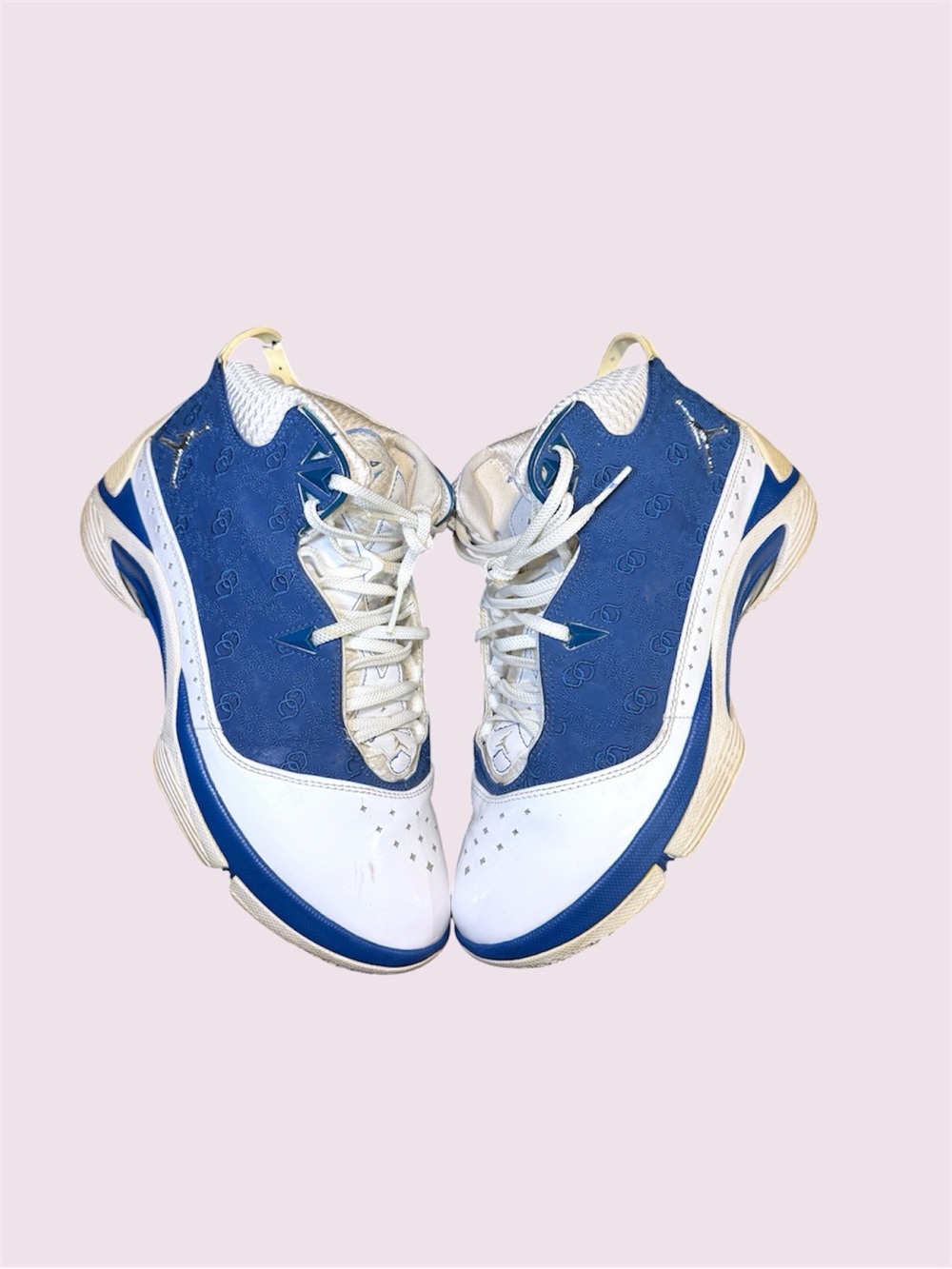Nike AIR JORDAN 332294-101 Melo M5 Blue White MID-TOP BASKETBALL Shoes Men 12